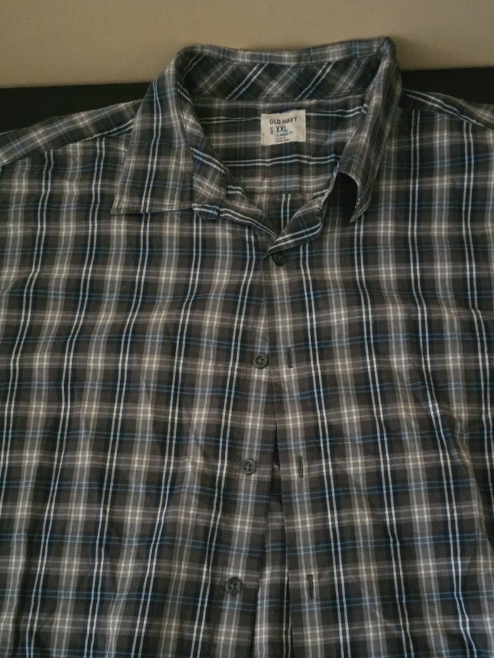 Old Navy Men's Plaid Button-Down Shirt - Gray and Blue